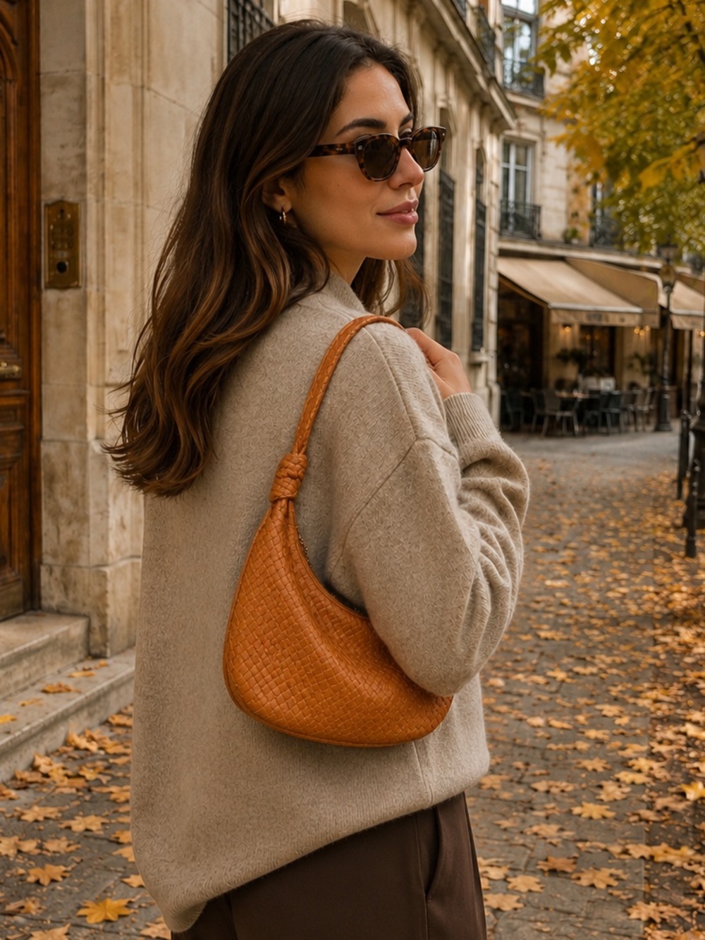 Melie Bianco Woven Hobo Bag